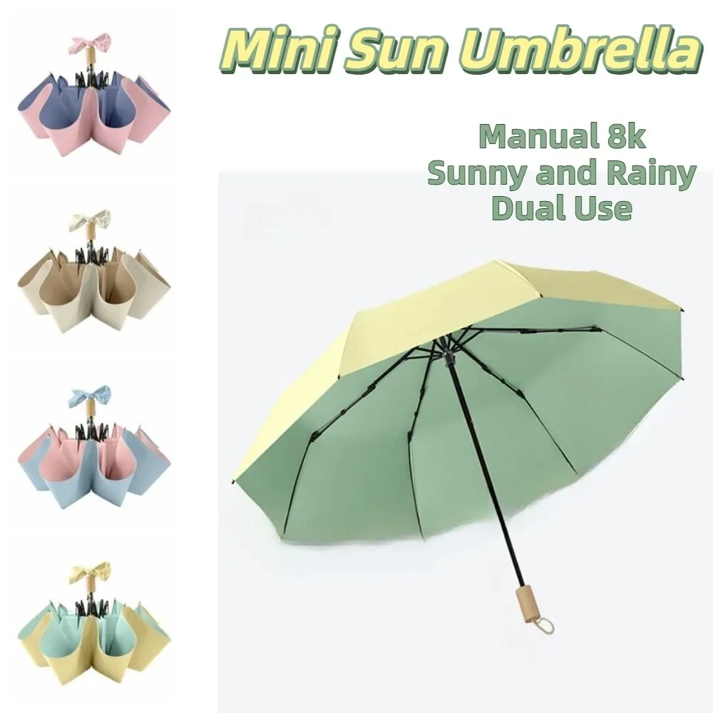 

UV Protection Color Glue Umbrella Thickened UPF 50+ Mini Sun Umbrella High-Density Fabric All-weather Rain or Shine
