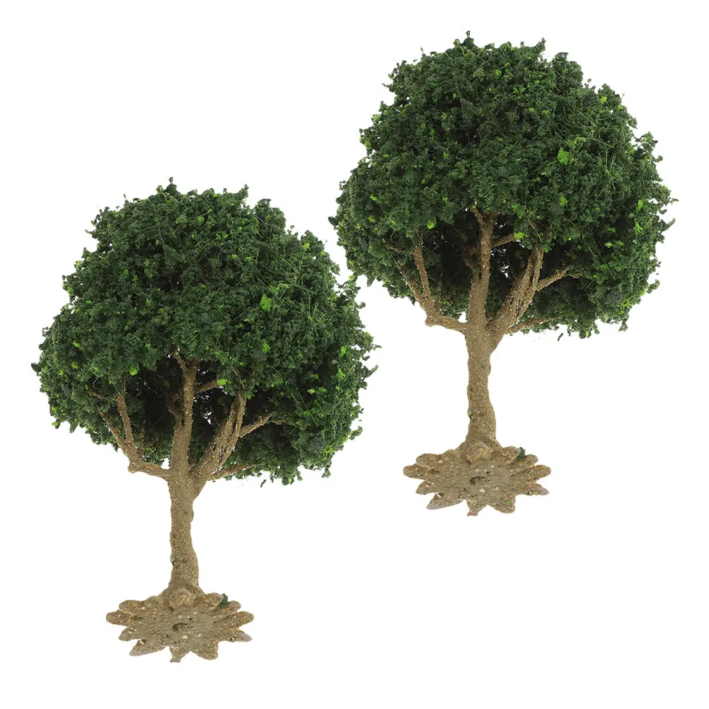 Miniature Landscape Trees 2Pcs Artificial Model Plants for Railway Layout Diorama Scenery Architecture