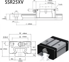 Linear guide slider bearing SSR25XV SSR25XW