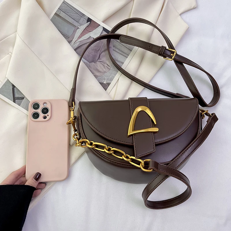 Half Moon Crossbody Sling Purses and Designer Luxury Handbgas 2024 Fashion Flap Wallet Cell Phone Holder Shoulder Bag for Ladies