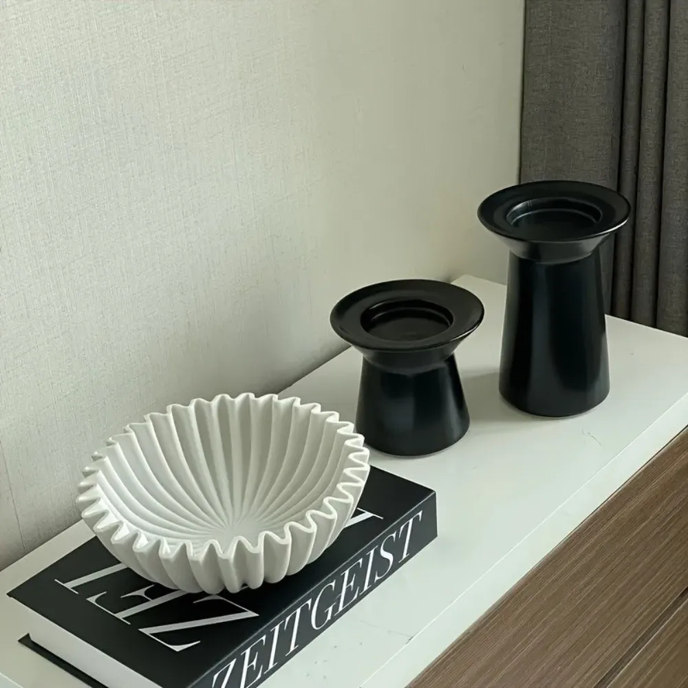 Perfect White Decorative Bowl Resin 5.91x1.97in Ruffle Bowl Ruffle Design Fluted Design Key Tray Kitchen Decor