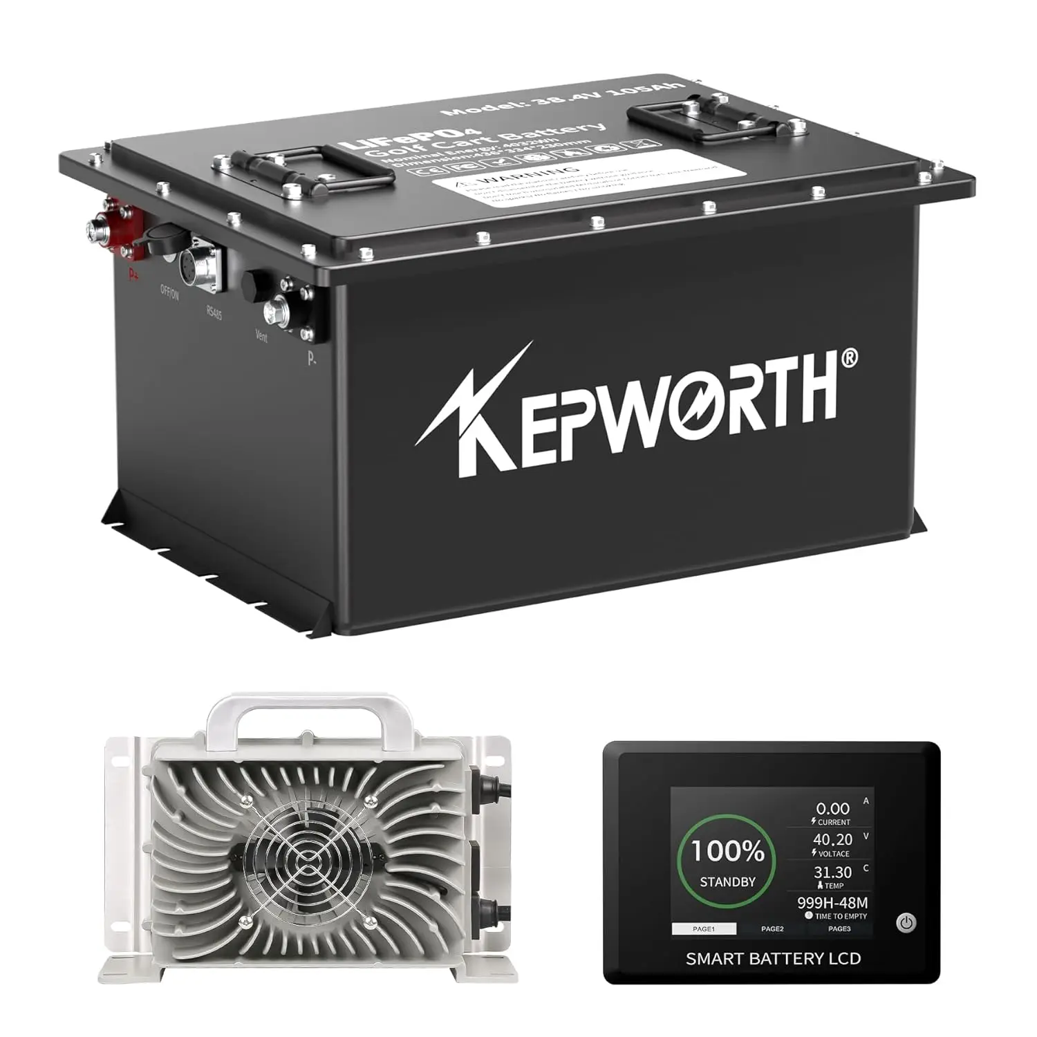 

36V 105Ah Lithium Battery for Golf Cart, LiFePO4 Batteries with 200A BMS, 4000+ Rechargeable Deep Cycle, Grade A, Custom