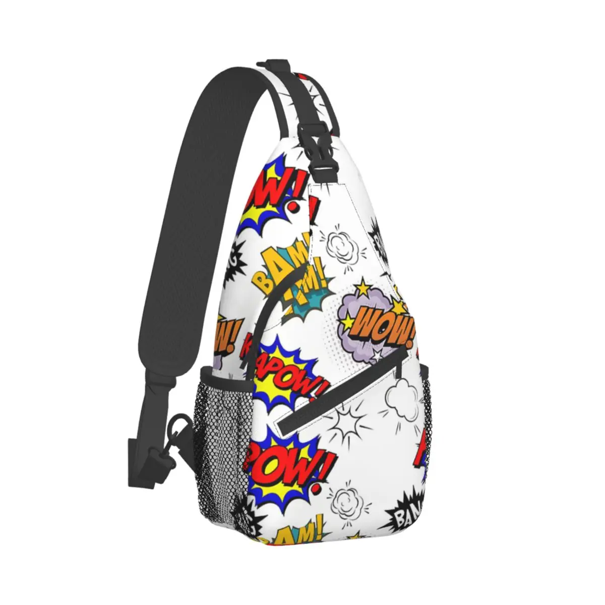 Retro Pattern Crossbody Chest Bags Comic Book Lover Pockets Travel Pack Messenger Sports Teens Shoulder Bag Unisex