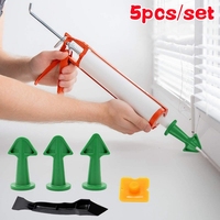 5pcs Caulking Nozzle Applicator Finishing Tool Spatula Plastic Glue Shovel Tile Brick Joints Floor Silicone Remover Grout Kit
