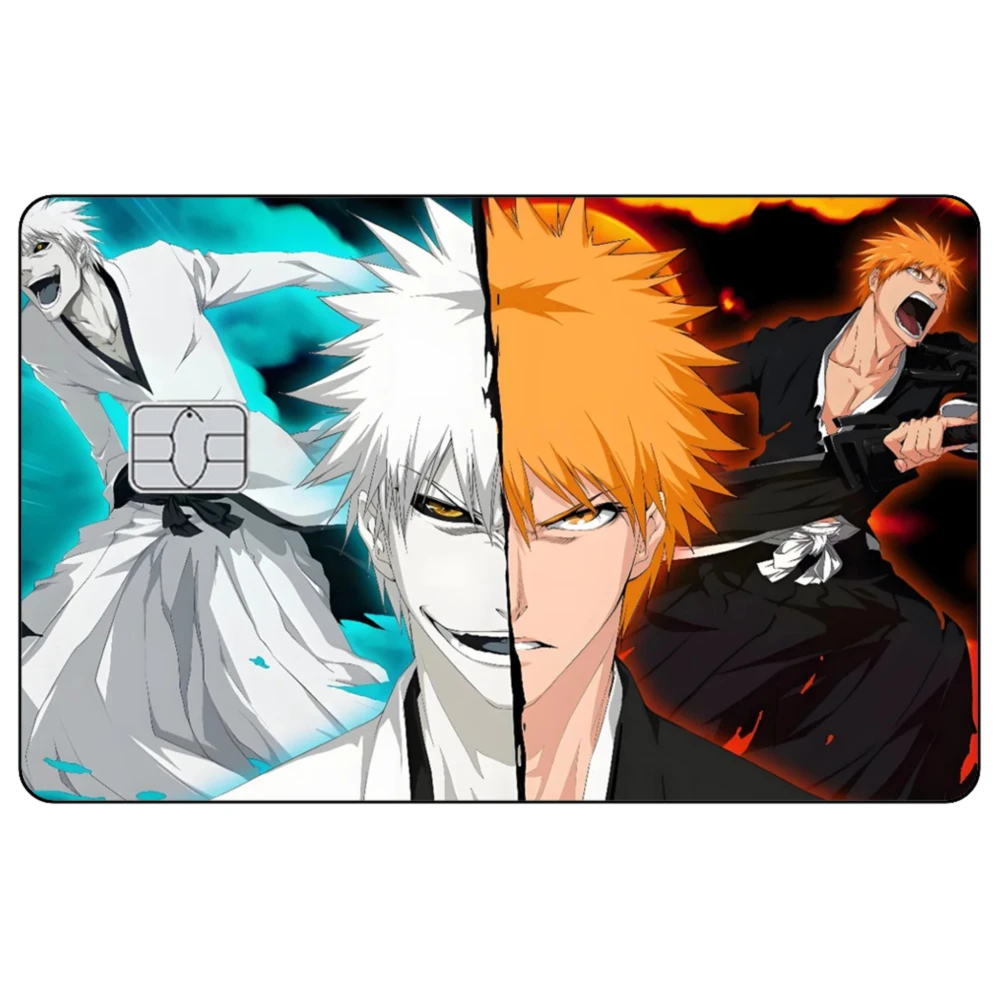 ACG Credit Card Skin Sticker TV Anime Kurosaki Ichigo Matte Stickers for VISA JCB MasterCard and Other IC Card Decoration view 4