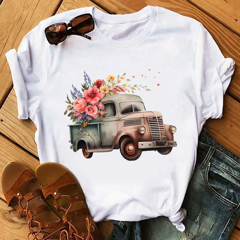 Cartoon cute festooned vehicle fashion DTF Sticker Heat Transfer Clothes Ironing on DIY T-Shirt Washable Vinyl Patch girl & boy