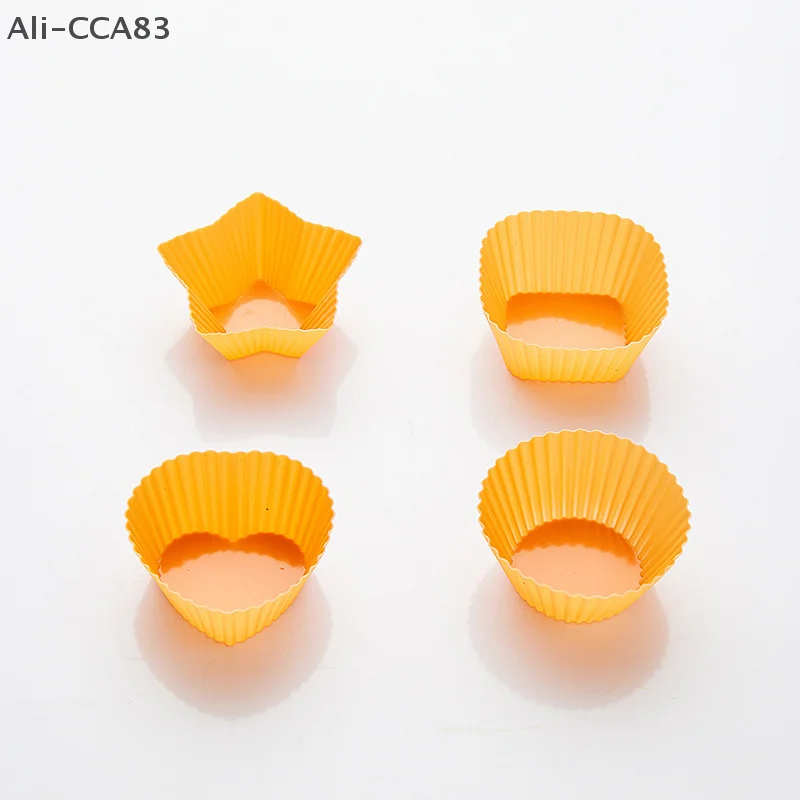 

2025 New 3/4Pcs Silicone Cupcake Liners Mold Baking Tool Random Color Lunch Box Dividers For Children School Bento Box Dividers