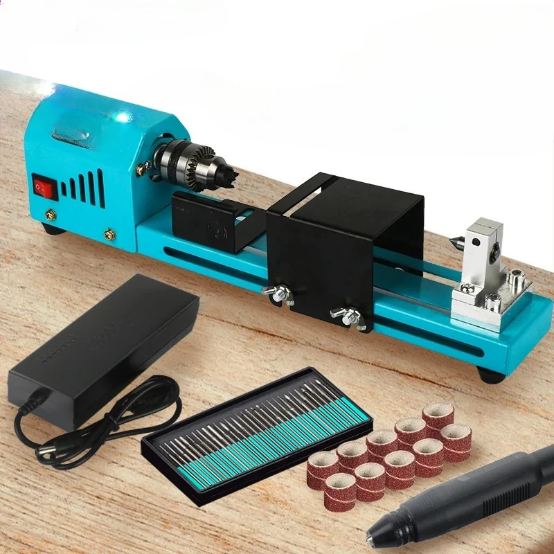 Mini Wood Lathe Machine 150W Wood Turning  Beading Machine for Jewelry Making DIY Woodworking Buddha Pearl Lathe