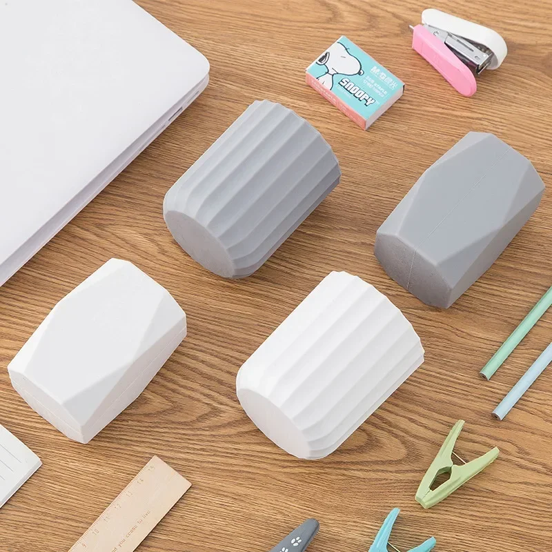 Silicone Pen Holder Office School Storage Case Plastic Pen Box Desk Pencil Organizer White Grey Desk Organizer