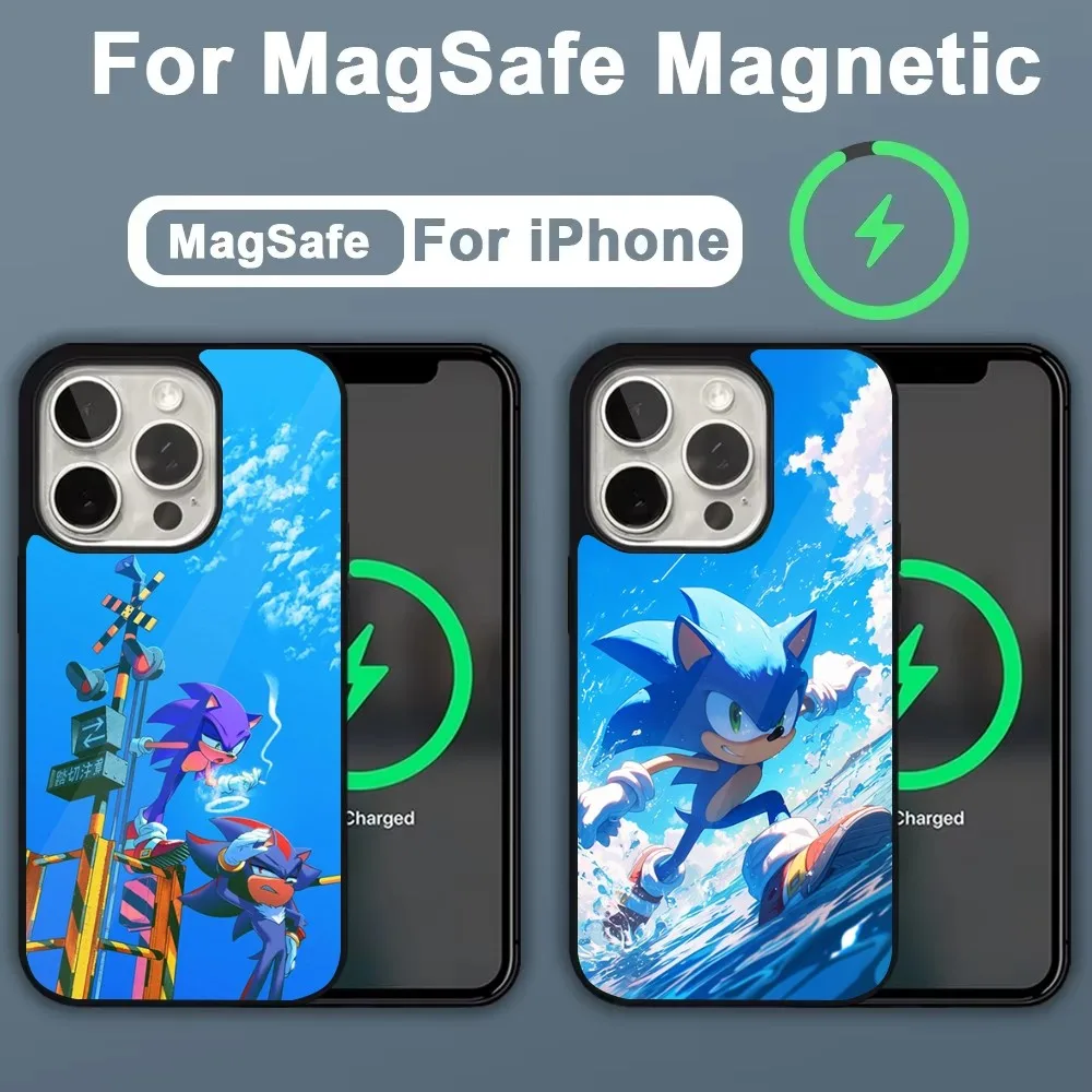 

Anime S-Sonic The H-Hedgehog Phone Case For iPhone 16,15,14,13,12,11,Plus,Pro,Max,Mini Magsafe Magnetic Wireless Charging