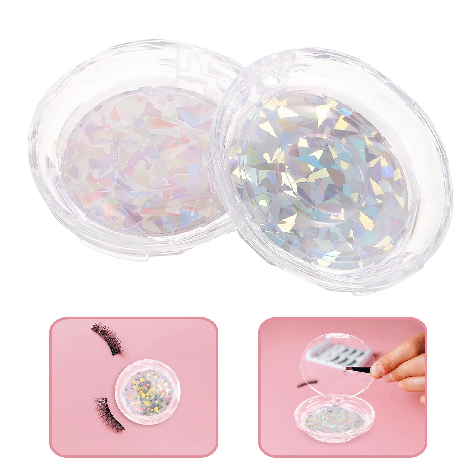 10Pcs Eyelash Packing Box Transparent Acrylic Plastic Lash Holder Case for False Eyelashes Salon Makeup Artists Lash Extension