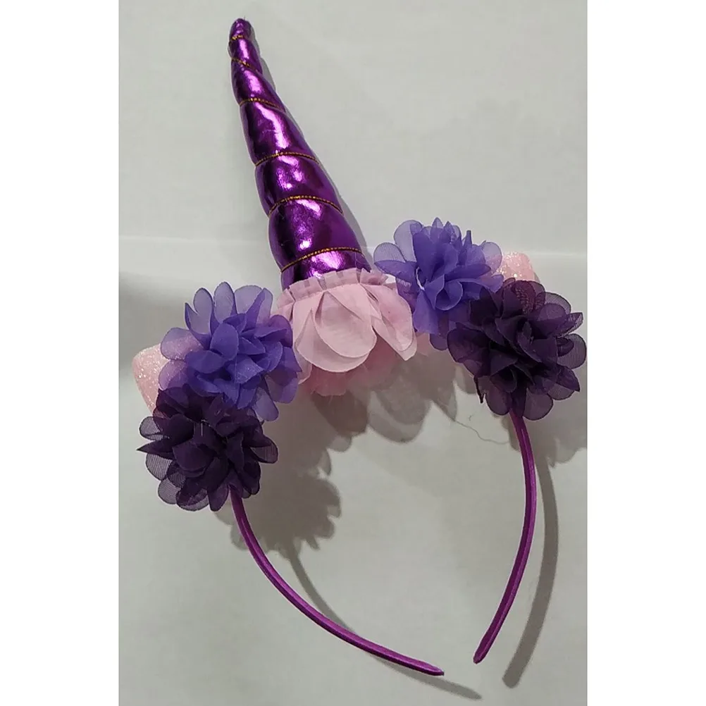 

Outfits for Girls Unicorn Headdress Rainbow Skirt Costume Princess Purple Clothes Child