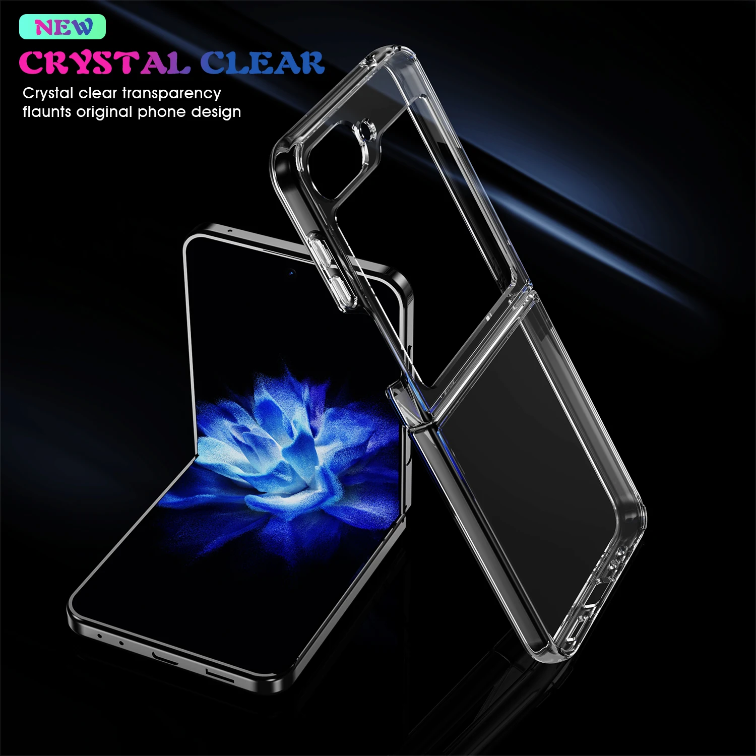 Anti-Falling Transparent Case for Samsung Galaxy Z Flip 7 6 5 4 flip6 flip7 Flip4 Flip5 Flip 3 2 1 Flip3 Flip2 Phone Cover