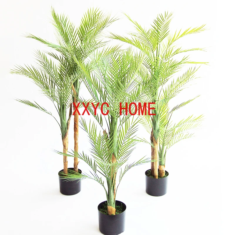 140cm Large Artificial Plants Plastic Palm Tree Fake Topical Palm Leaves Tall Coconut  Potted For Home Garden Decoration