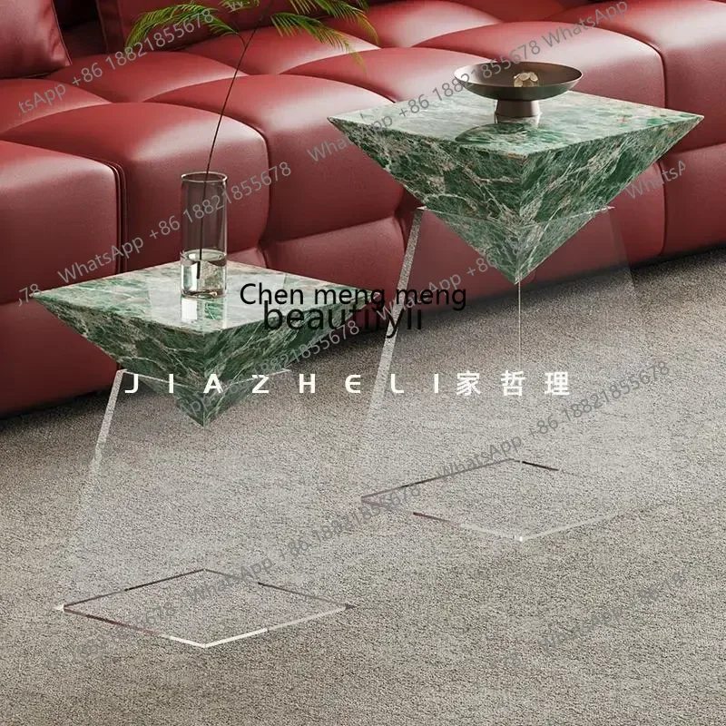 HHAcrylic suspended edge few minimalist designer high-end suspended corner few high-end sofa side cabinet small table  R