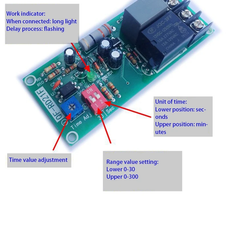 HOT AC100V-220V Adjustable Timer Control Relay Module Turn Off Delay Switch Board for Exhaust Fan Mr22 19