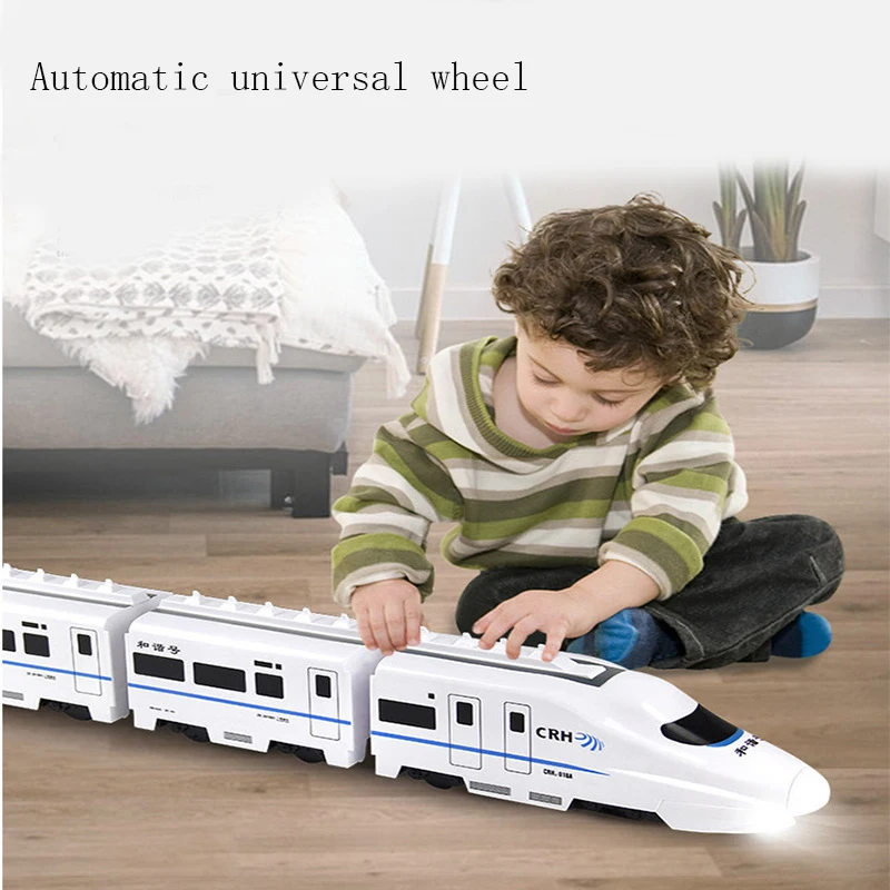 

Electric Universal Harmony Train Non-Remote Control Vehicle Toys Simulating High-Speed Railway Motor Vehicle Model Gift for Baby