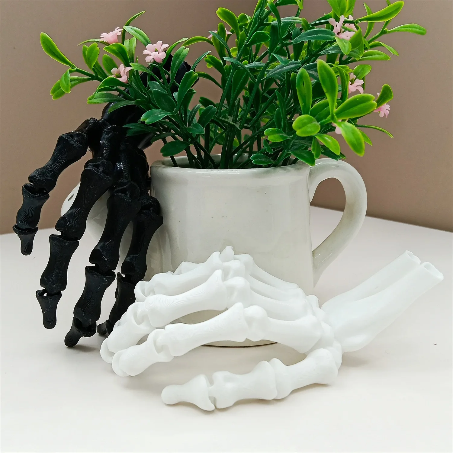 3dプリント製の骨格手、ハロウィンいたずらグッズ、オフィスのいたずら道具、骨模型、可動関節付きの手の甲、パーティーやお祭り用