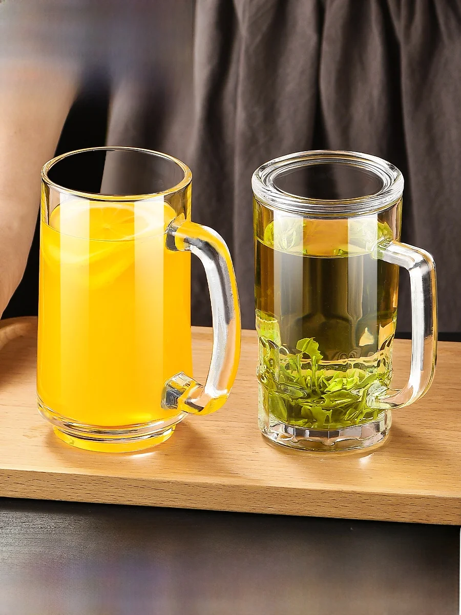 

Heat Resistant Tempered Glass Cup with Handle for Tea Brewing Men's Style Home Use Beer Cup Personal Specialty Tea Water Cup