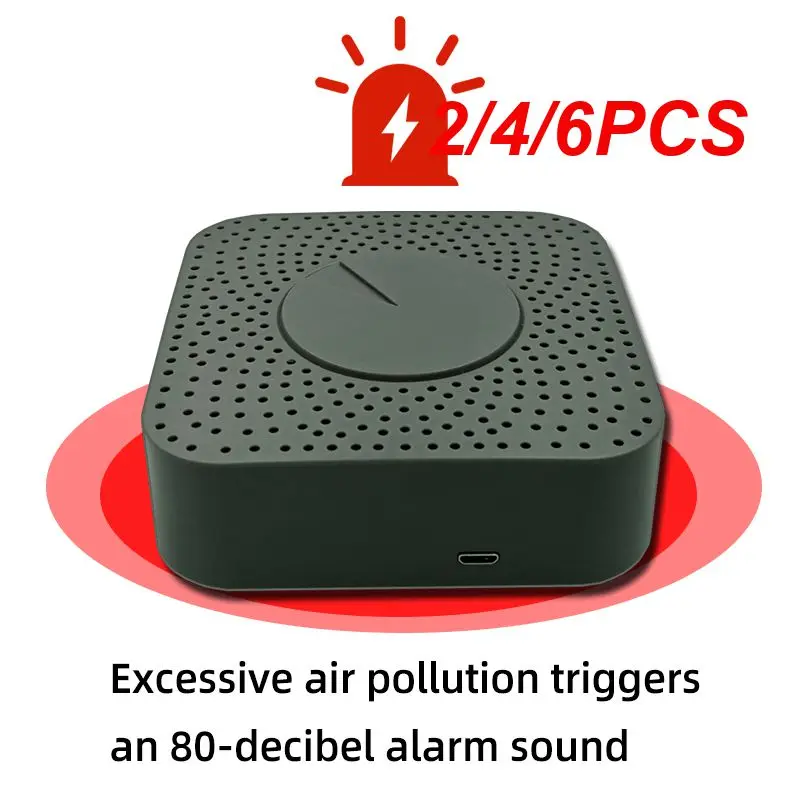 

2/4/6PCS Tuya Smart Air Detector Box 5in1 ,Formaldehyde/VOC/CO2/Temperature/Humidity ,Device Linkage Control In Smart