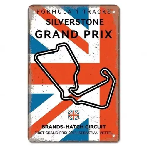 Brands-Hatch Circuit Silverstone Grand Prix Tin Metal Sign Wall Art