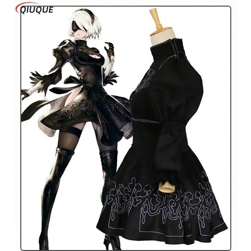 S-5XL Nier Automata Cosplay Costume Yorha 2B Outfits Game Suits Women Role Play Costumes Girls Halloween Party Fancy Dress