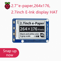 Waveshare 2.7''e-paper,264x176,2.7inch E-Ink display HAT for Raspberry Pi 2B/3B/Zero/Zero W,Color:Black,White,SPI Interface