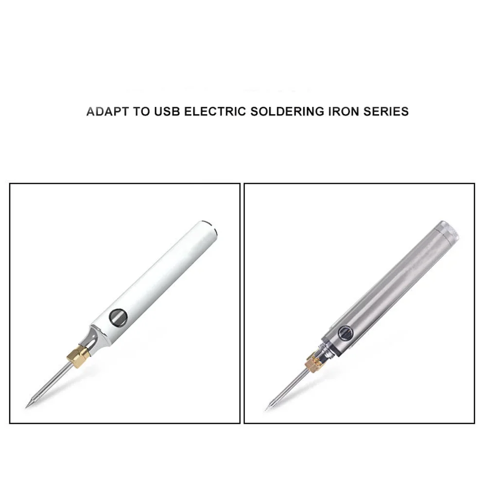 1Pcs USB Soldering Iron Tips Universal Interface Mini Welding Tips Built in Heating Element Multiple Shapes Welding Solder Tips