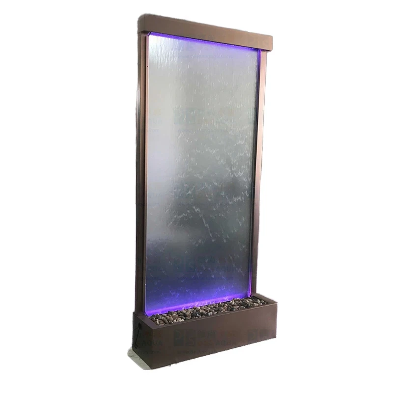 custom.304 Stainless Steel Frosted Glass Waterfall Fountain Ancient Bronze Plating Indoor Curtain Outdoor Gardens