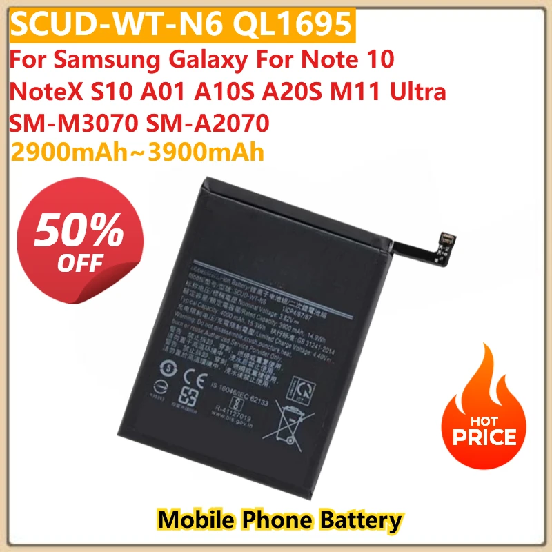 2900mAh~3900mAh SCUD-WT-N6 QL1695 Phone Battery For Samsung Galaxy For Note 10 NoteX S10 A01 A10S A20S Ultra SM-M3070 SM-A2070