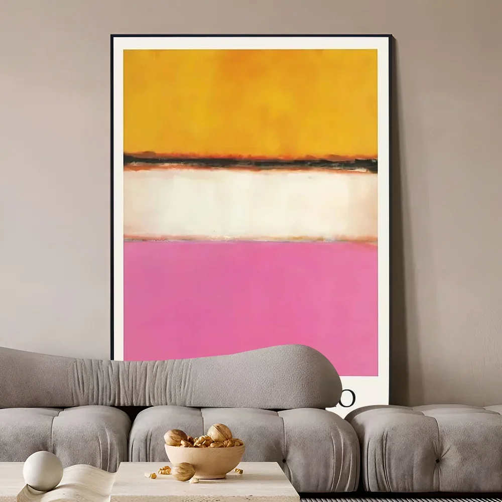 Plakat Mark Rothko sztuki współczesnej plakat biały plakat w stylu Vintage pokój Bar wystrój kawiarni obraz dekoracja w stylu Vintage