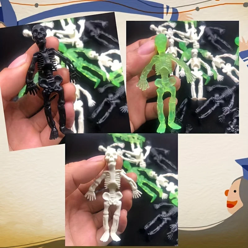 3pc mini pvc human skeleton home decoration holiday decration holiday gift  holloween christmas day thanksgiving day scare props