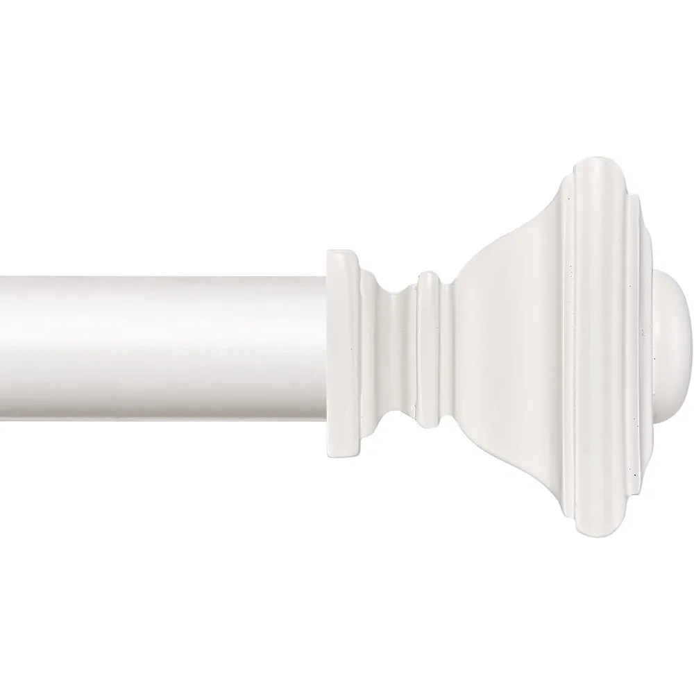 

белые карнизы для окон от 66 до 120 дюймов, регулируемая длина, диаметр 1 дюйм, сверхмощные карнизы для окон для использования в помещении