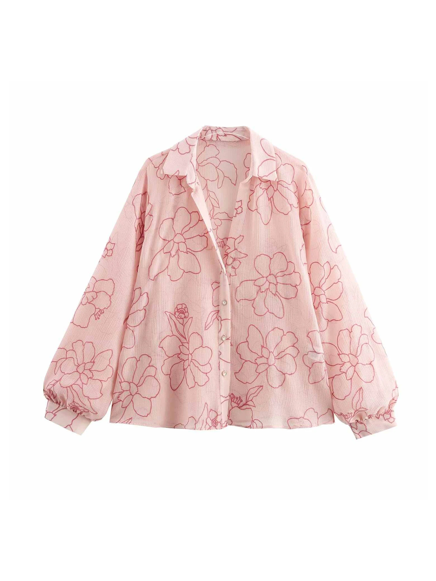 

Женские рубашки и блузки с розовым цветочным принтом Y2k 90-х Эстетическая винтажная элегантная рубашка с длинным рукавом 2000-х годов Модная одежда Осень 2025