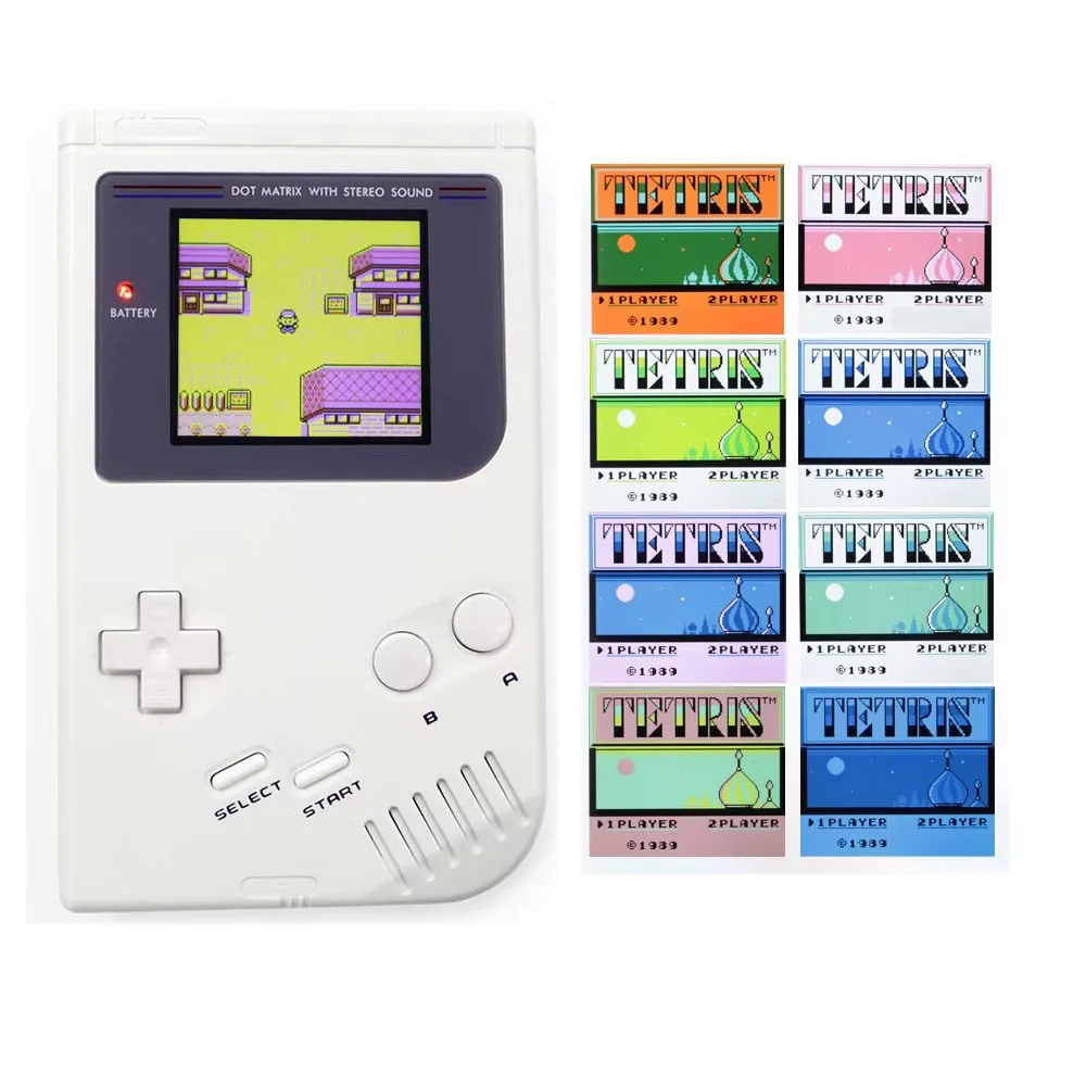 Dmg gb q5 lcd ips tela de retroiluminação rips menu osd para game boy clássico gbo dmg com carcaça com alto-falante pré-soldado