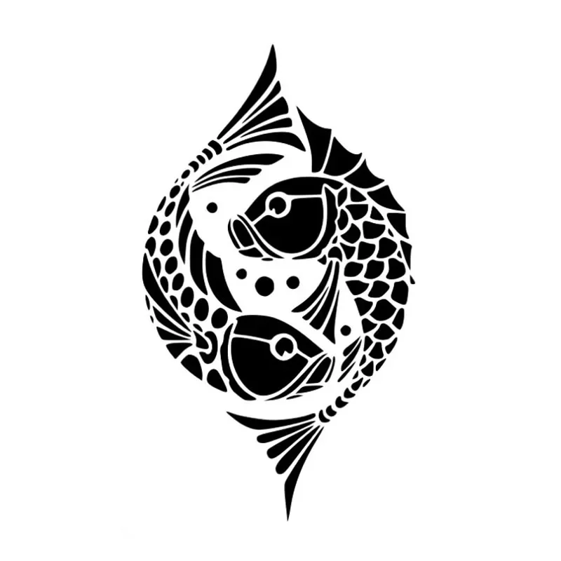 

Yin and Yang Koi Fish Car Decals, Exquisite Car Window Decoration, Personalized Pvc Waterproof Decals, Black/white, 18cm*11cm