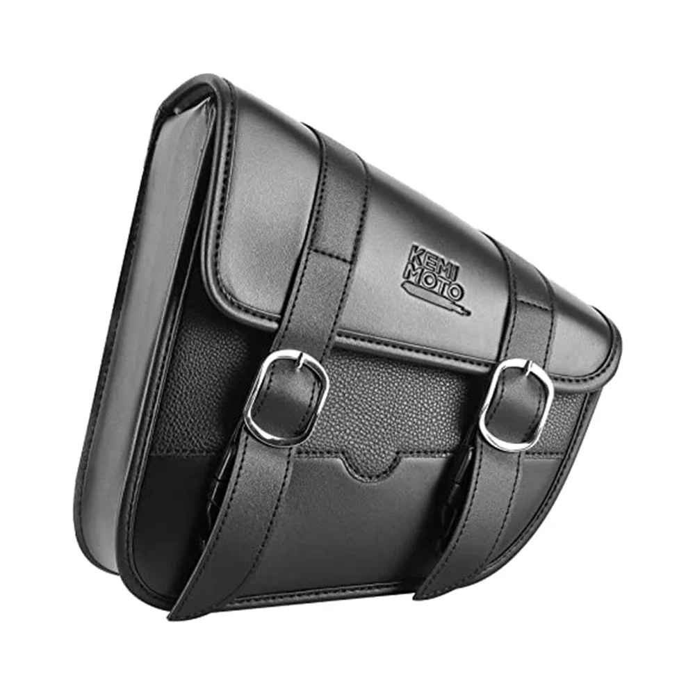 Motorcycle Swingarm Bag Left Side Solo Bags Retro Leather Swing Arm Saddlebag for Softail Dyna Low Rider Motorcycle Accessories