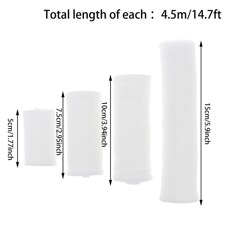 4.5m Length Gauze Roll Bandage Skin Friendly Breathable First Aid Gauze Wound Dressing Medical Nursing Emergency Care Bandage