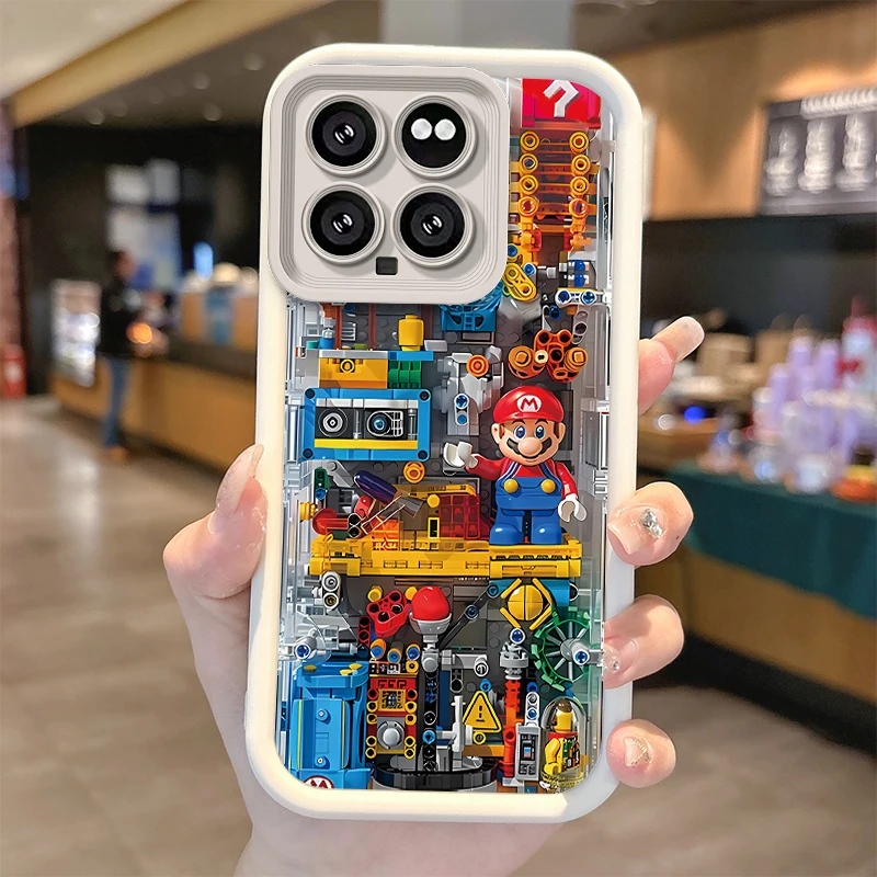 Super M-Mario Bros Cartoon Phone Case for XiaoMi 14 13 12 11T Pro 13 12 11 Lite Poco F6 F5 X5 X3 Pro FE Silicone Dustproof Cover