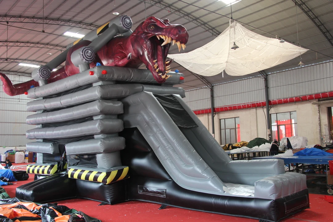 High Quality Dino Theme Bouncy Castle with Slide Dino Park Inflatable Bouncy Castle Inflatable Castle