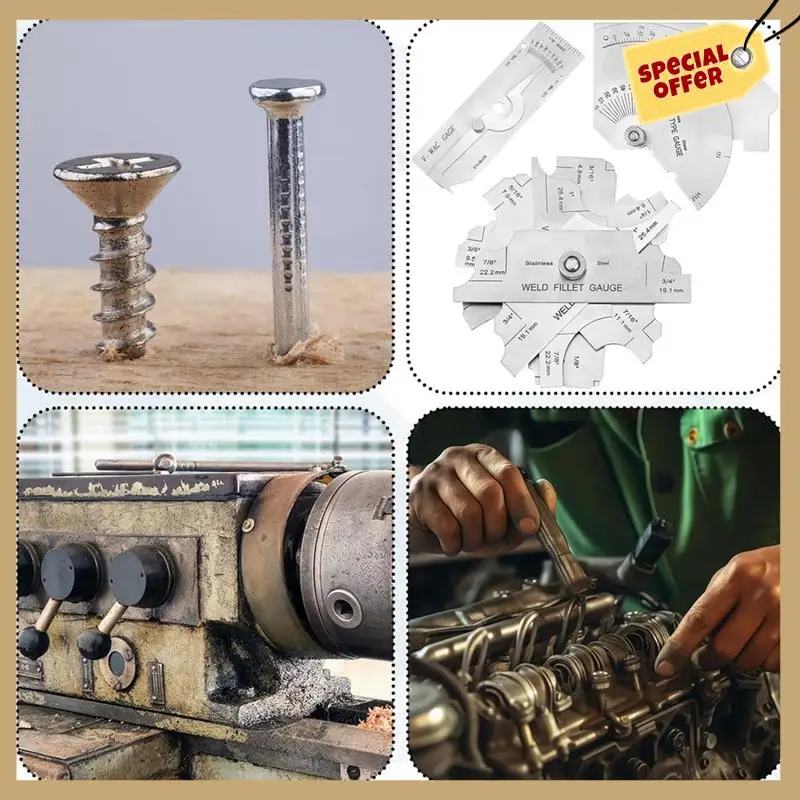 

Classy-7 Piece Gauge Kit Fillet Weld Gauge Gage Set Stainless Steel Bridge Cam Gauge Kit