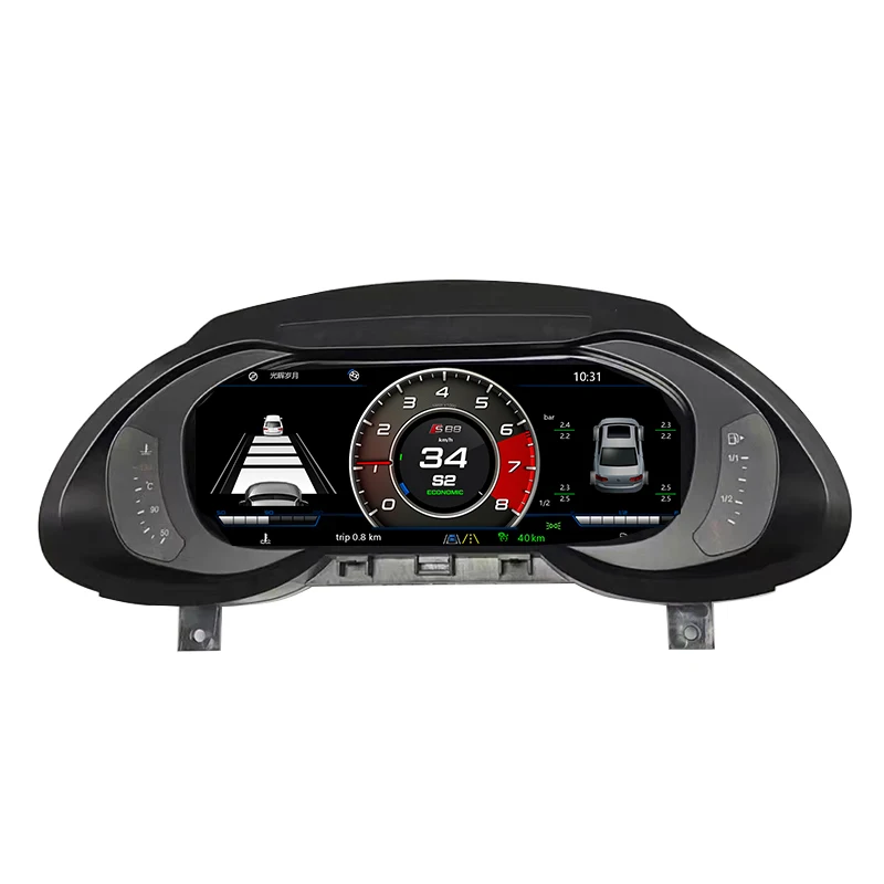 ZXY Bosstar 12.3'' Speedometer Mobil LCD Digital Cluster Dashboard Pengukur Oli Sistem Linux untuk Audi Q5 2010-2018 Instrumen
