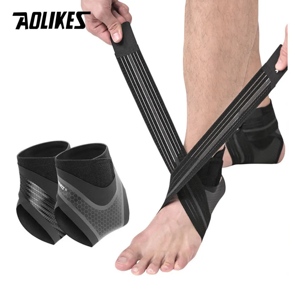 AOLIKES 1PCS Compression Ankle Brace - Lightweight Ankle Sleeve Sock Support for Sprains Arthritis Tendonitis Running Fitness