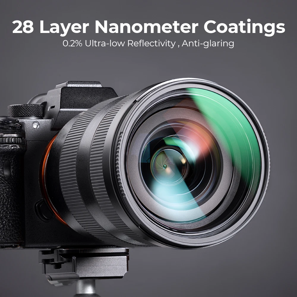 K&F Concept Nano-X MC UV Filter 28-Layer Multi Coated Protection Coatings 37-127mm Waterproof Camera Lens Filter 8K Ultra HD