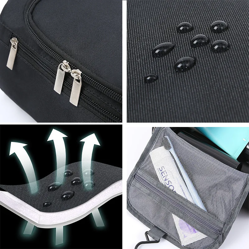 Polyester Men Business Portable Storage Bag Toiletries Organizer Women Travel Cosmetic Bag Hanging Waterproof Wash Pouch