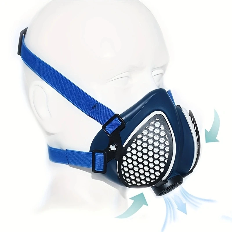 Silicone Half Mask Respirator with Replaceable and Reusable Filters,included,for Painting Dust Work Safer Protection Face Mask