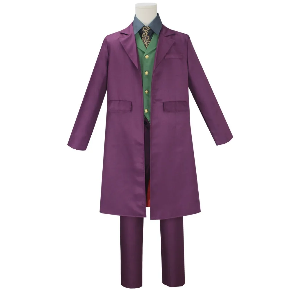 

Batman Dark Knight Costume Purple Joker Heath Ledger Cosplay Halloween Party Performance Costume