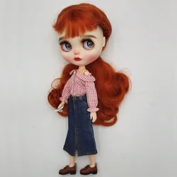 Blyth Dolls Dress Summer Camisole Jeans Dress for Doll Shoes Boots Ob24 Ob22 Azone Clothes Toys Accessories