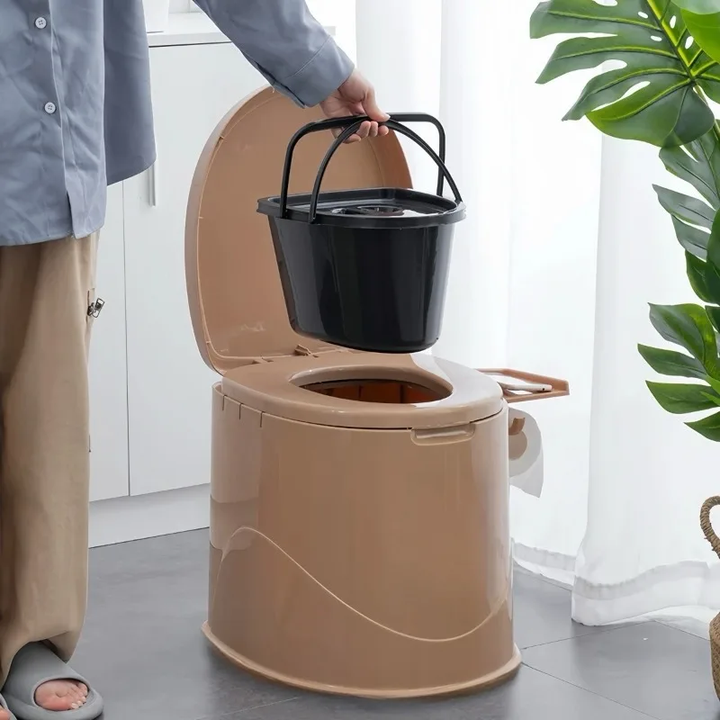 Emergency Toilet with Lid, Sturdy and Durable, Easy To Clean, Odor-Proof, Comfortable Height, No Electricity Required