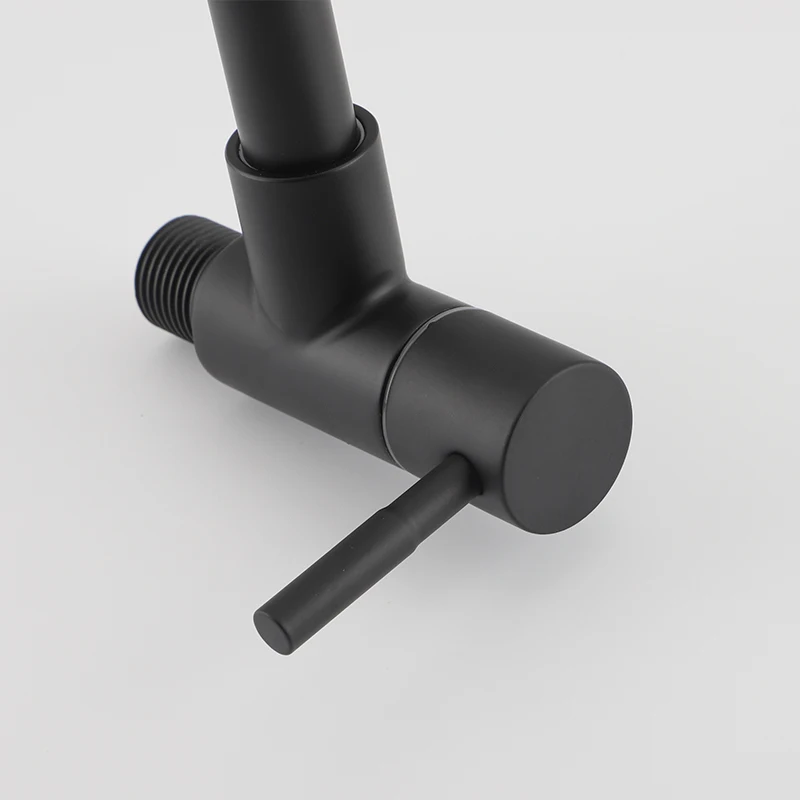 ULA Black Kitchen Faucet Wall Mounted Flexible Faucet Stainless Steel Only Cold Water Sink Faucet Kitchen Water Tap Nozzle